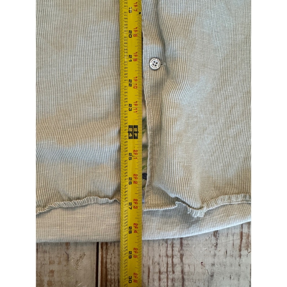 Tommy Bahama Relax Mens L Sage Green Micro Stripe Short Sleeve Button Down Shirt - Picture 7 of 12
